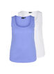 2-pack basic tank top with rib, Ultramarine/White, Packshot image number 0