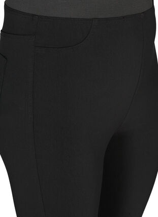Elasticated leggings with back pockets, Black, Packshot image number 2