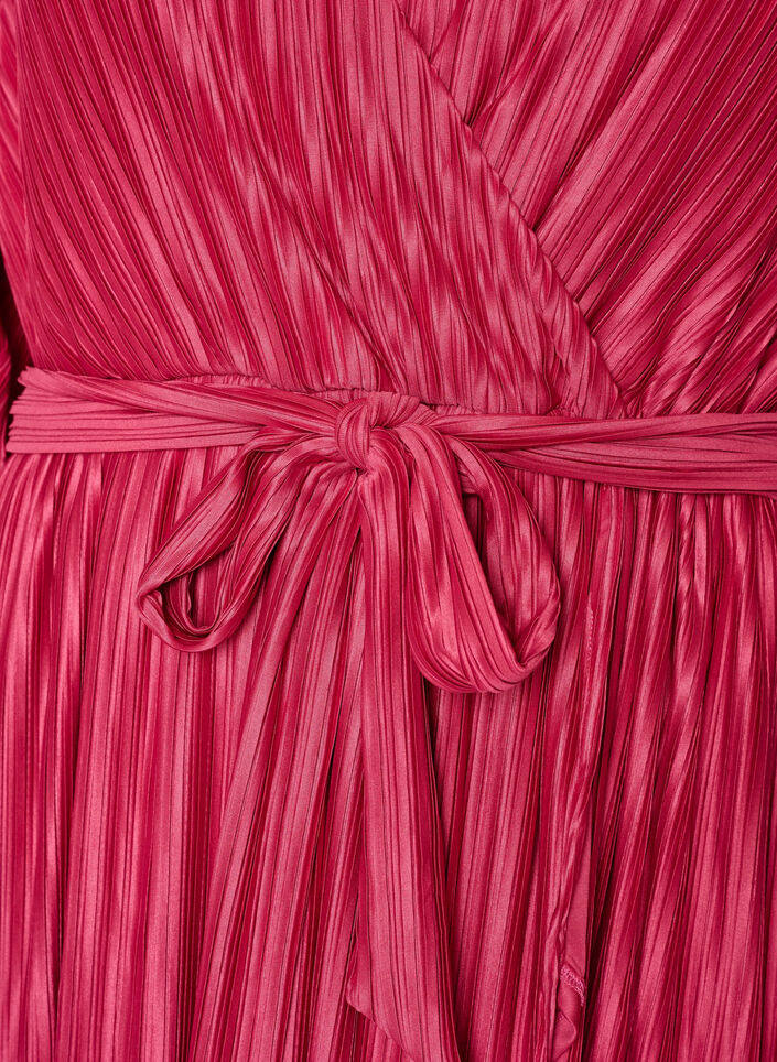Pleated midi dress with batwing sleeves, Pink, Packshot image number 2