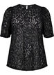 Lace blouse with short sleeves, Black, Packshot image number 0