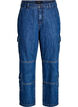 High-waisted cargo jeans, Blue, Packshot image number 0
