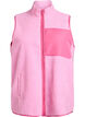 Teddy fleece vest with zip and contrast detail, Pink, Packshot image number 0