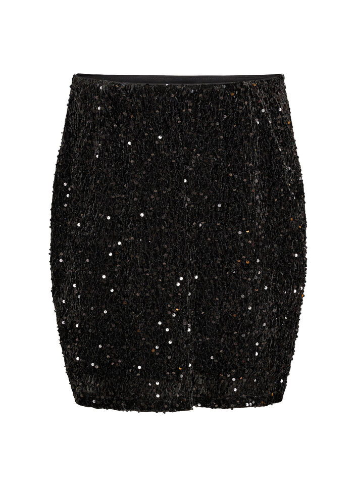 Short sequin skirt, Brown, Packshot image number 0