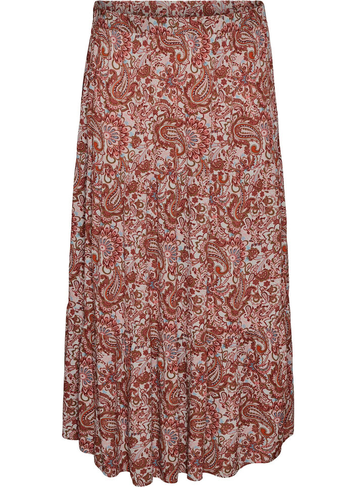 Long skirt with elasticated waist, Red, Packshot image number 0