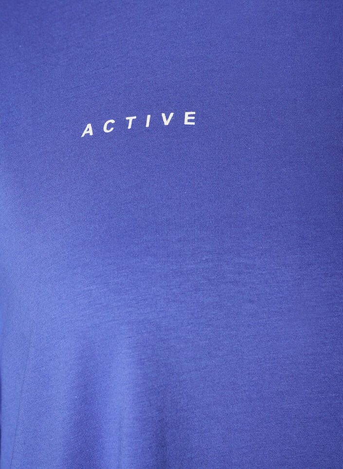 Organic cotton T-shirt with a small front motif, Blue, Packshot image number 3