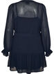 Short dress with ruffle details and a tie-belt, Blue, Packshot image number 1