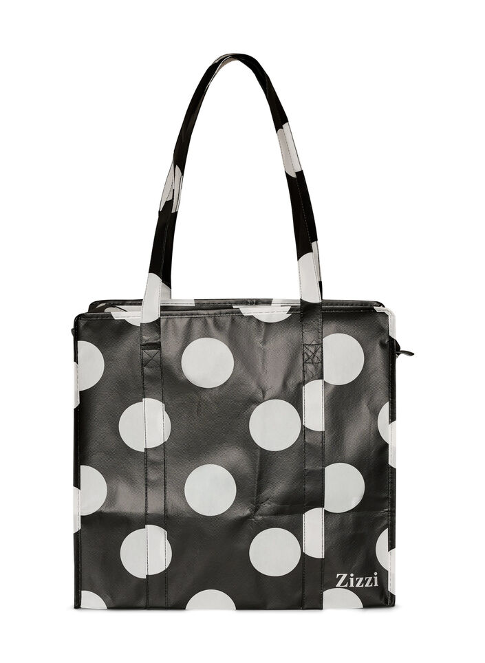 Shopping bag with zipper, Black, Packshot image number 1
