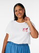 Cotton T-shirt with chest print, White, Model image number 0