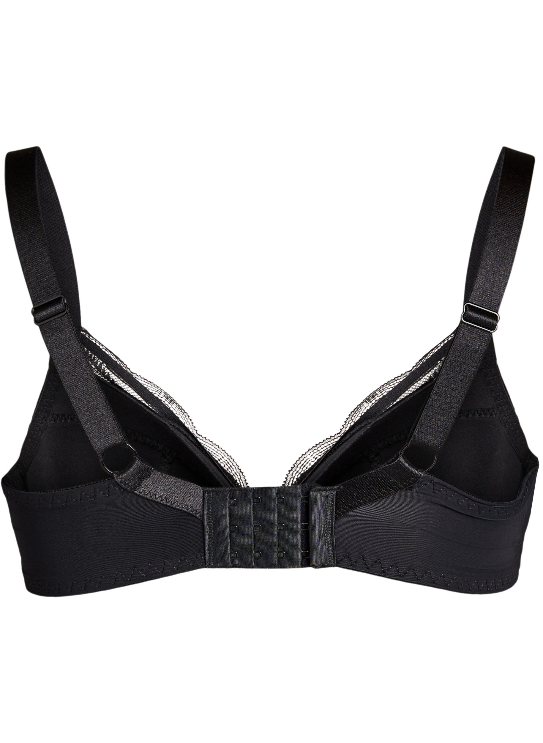 Zizzifashion Padded bra with lace, Black, Packshot image number 1