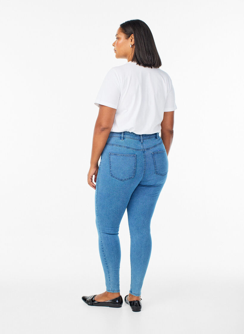 Amy high-waisted super slim fit jeans, Blue, Model image number 1
