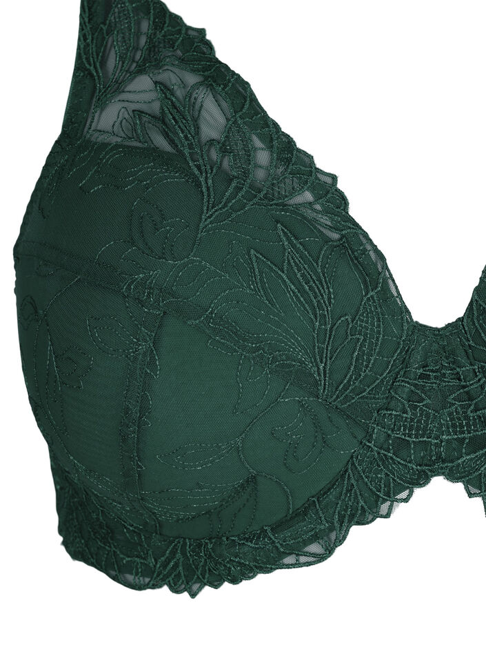 Padded lace bra with underwire, Green, Packshot image number 2