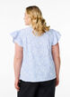 Sleeveless blouse with stripes and floral print, Light Blue, Model image number 2