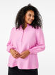 Blouse with ruffle collar, Pink, Model image number 0