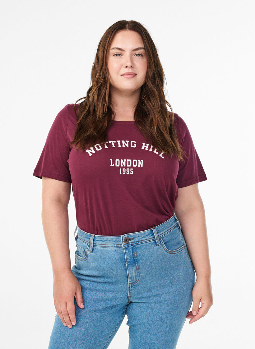 T-shirt with motif, Red, Model image number 0