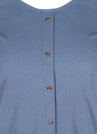 Short-sleeved T-shirt with buttons, Vintage Indigo, Packshot image number 2