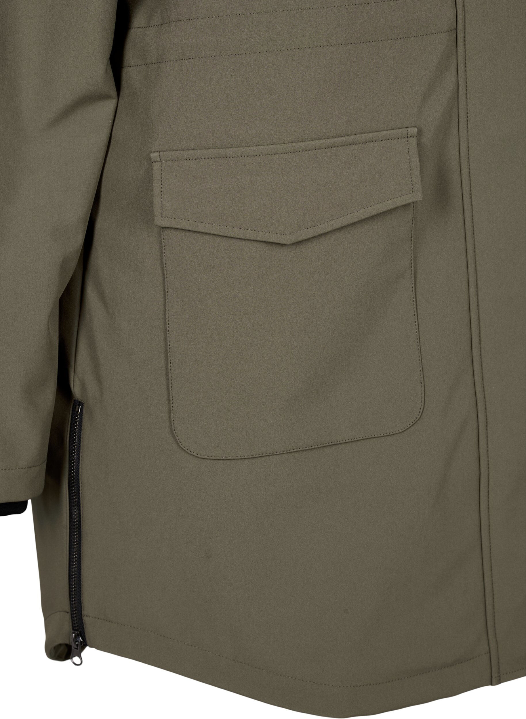 Zizzifashion Water-repellent softshell jacket with quilted lining, Green, Packshot image number 3