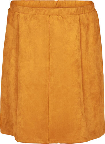 Skirt in faux suede, Warm Brown, Packshot image number 0