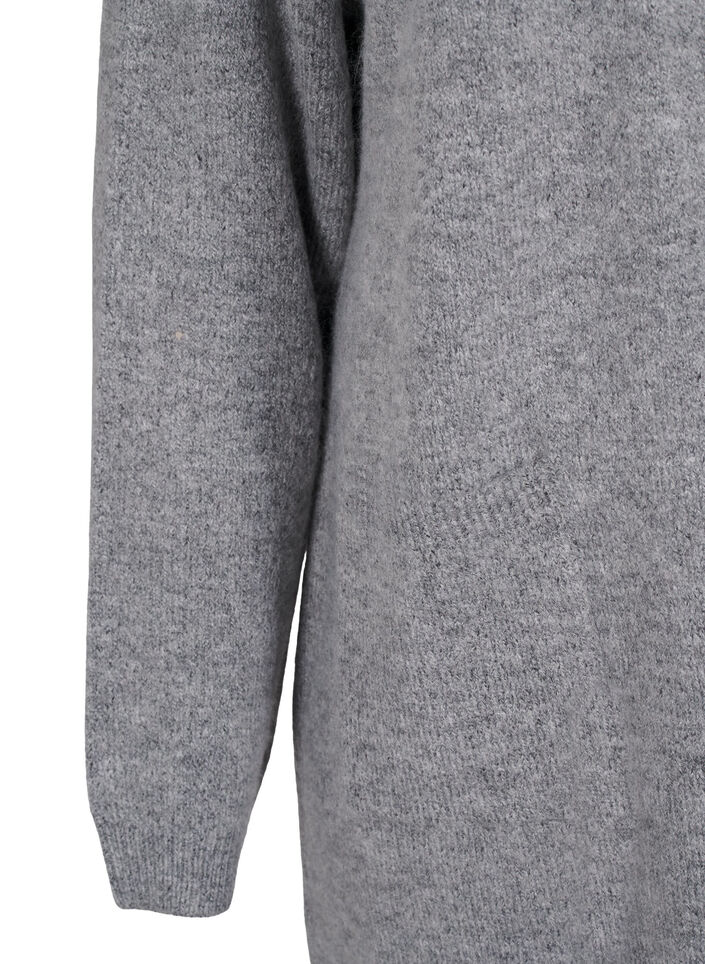 Long knitwear cardigan with pockets, Grey, Packshot image number 3