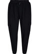 Loose cargo trousers in viscose, Black, Packshot image number 0