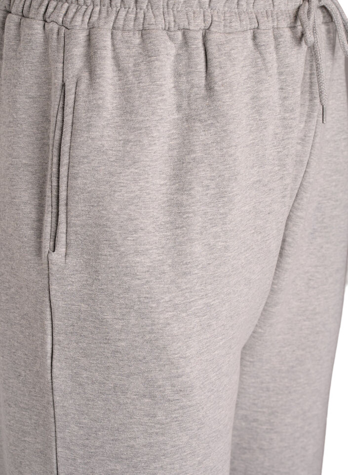 High-waisted sweatpants with brushed inside, Grey, Packshot image number 2