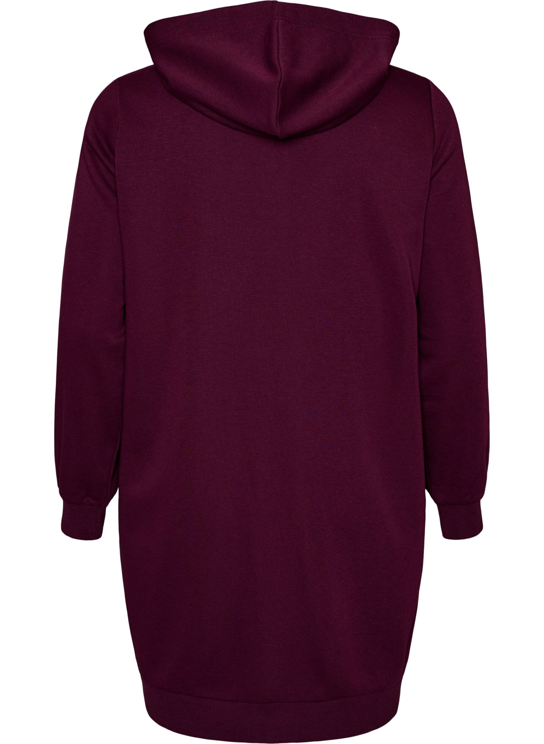ZizzifashionLong hoodie with zip and pockets, Purple, Packshot image number 1