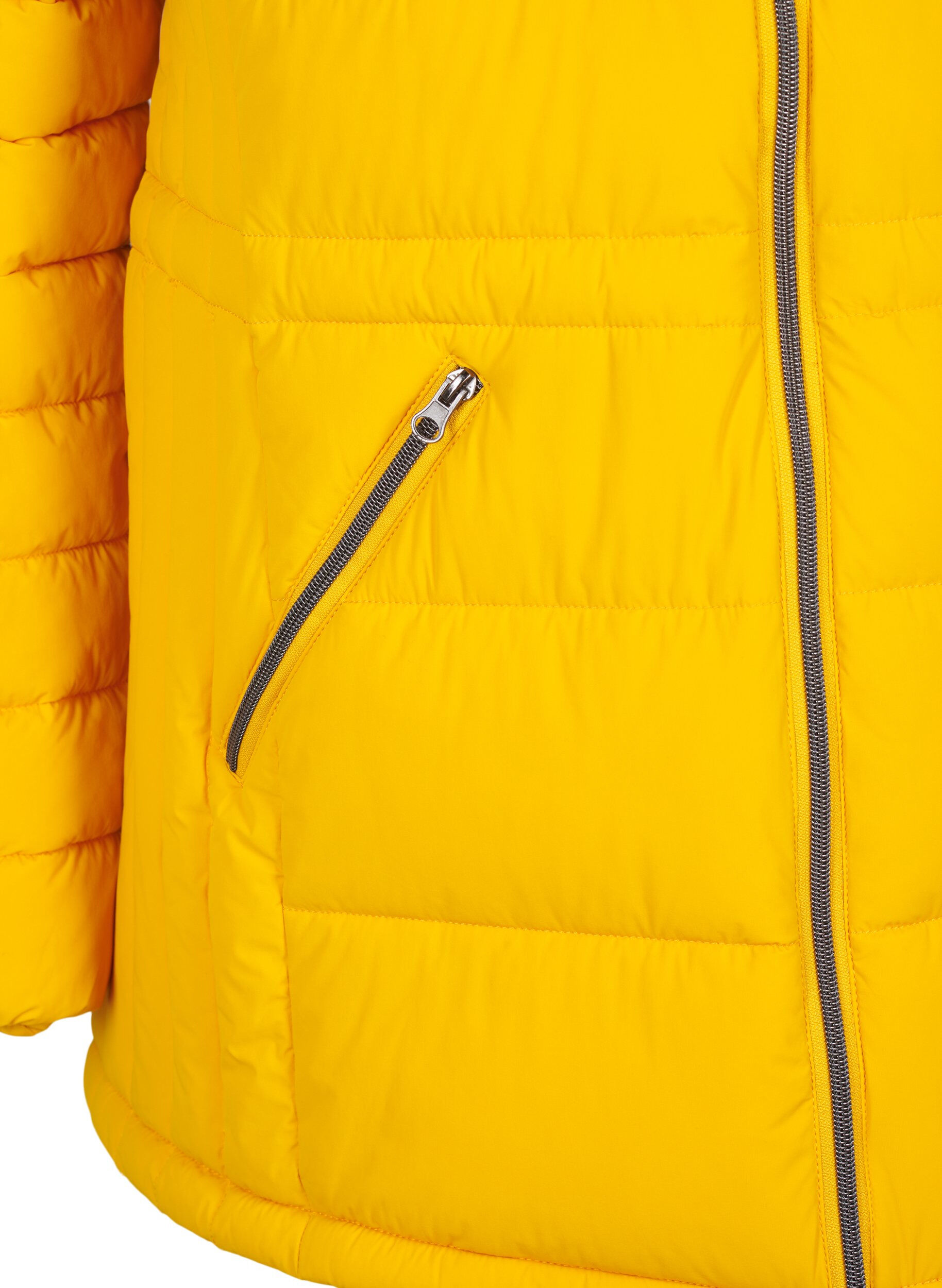 Zizzifashion Short puffer jacket with pockets, Yellow, Packshot image number 3