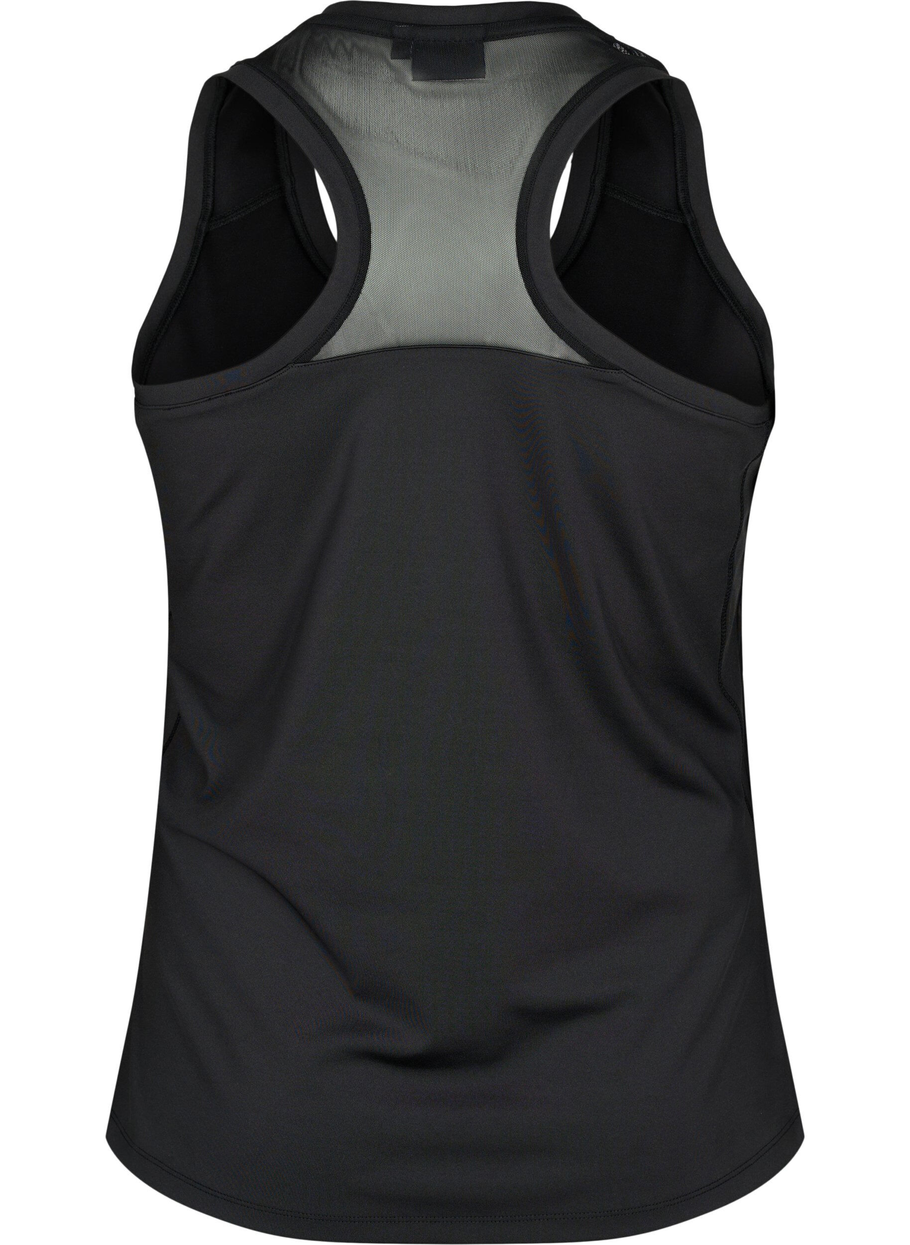 Zizzifashion Sports top with racer back and mesh, Black, Packshot image number 1