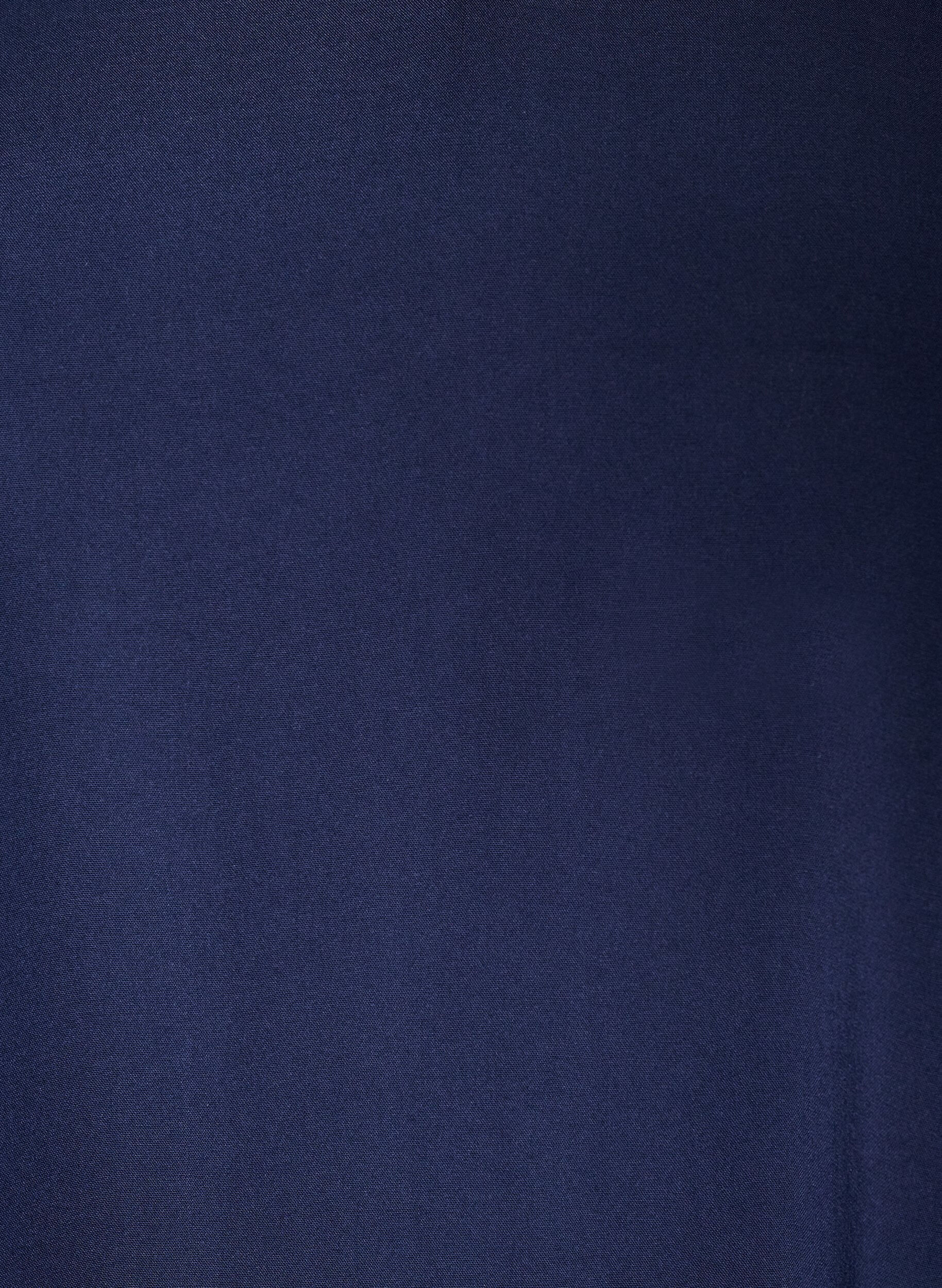 ZizzifashionViscose blouse with V-neck and rounded hem, Blue, Packshot image number 2