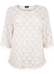 Crochet blouse with 3/4 sleeves, Sandshell, Packshot image number 0