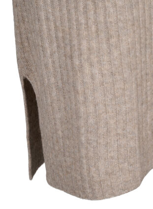 Rib-knit dress with slit, Simply Taupe Mel., Packshot image number 3