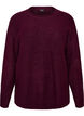 Knitted blouse with V-shaped rib pattern and slits, Red, Packshot image number 0