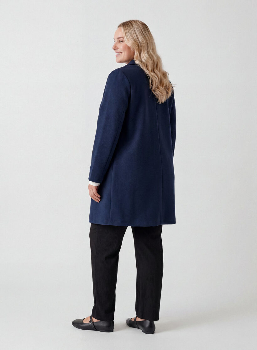 Long blazer with pockets, Blue, Model image number 2
