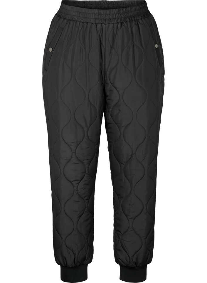 Quilted thermal pants, Black, Packshot image number 0