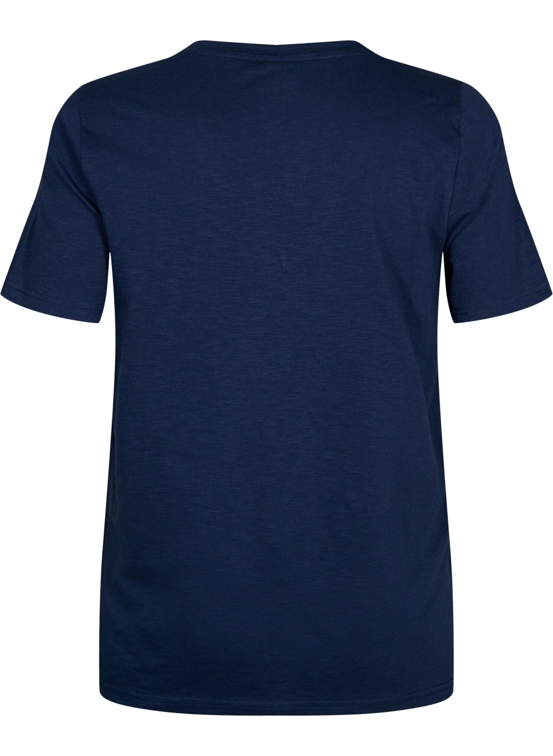 Zizzifashion Short-sleeved basic t-shirt with v-neck, Blue, Packshot image number 1