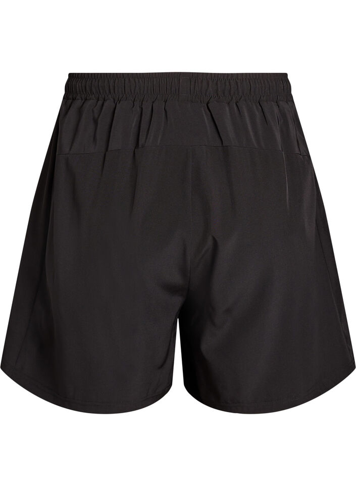 Training shorts with inner shorts and a phone pocket, Black, Packshot