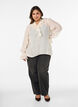 Viscose blouse with ruffles and long sleeves, Vanilla, Model image number 1