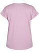 Short sleeved cotton blend t-shirt, Purple, Packshot image number 1