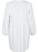 FLASH - Short dress with pleats and long sleeves, White, Packshot image number 1