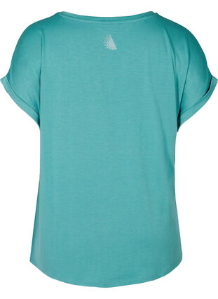 Short-sleeved sports T-shirt with print, Deep Sea, Packshot image number 1