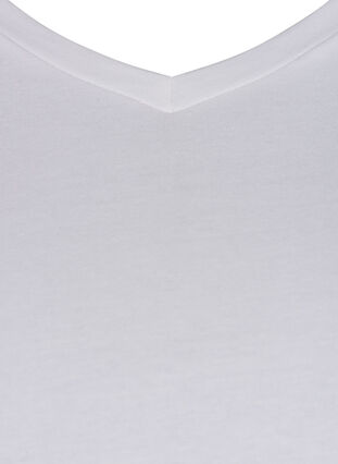 Basic t-shirt with v-neck, Bright White, Packshot image number 2