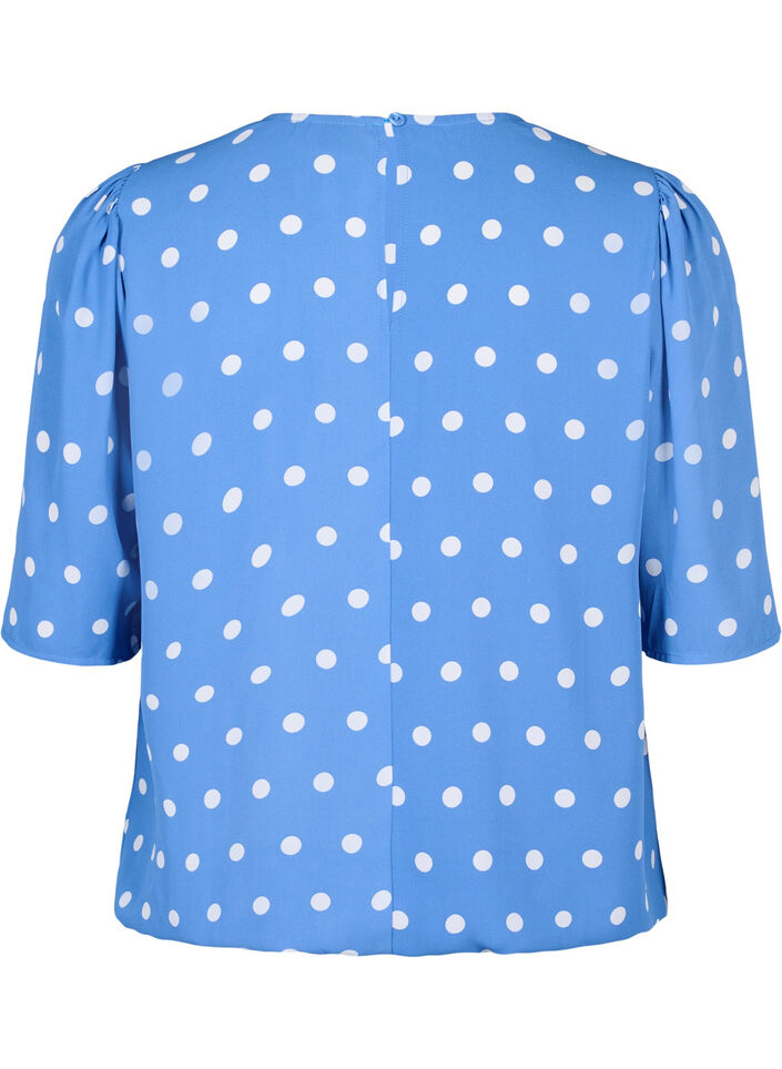 Dotted blouse with short sleeves, River S. White Dot, Packshot image number 1