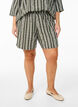 Striped shorts in a linen-viscose blend, Green, Model image number 2