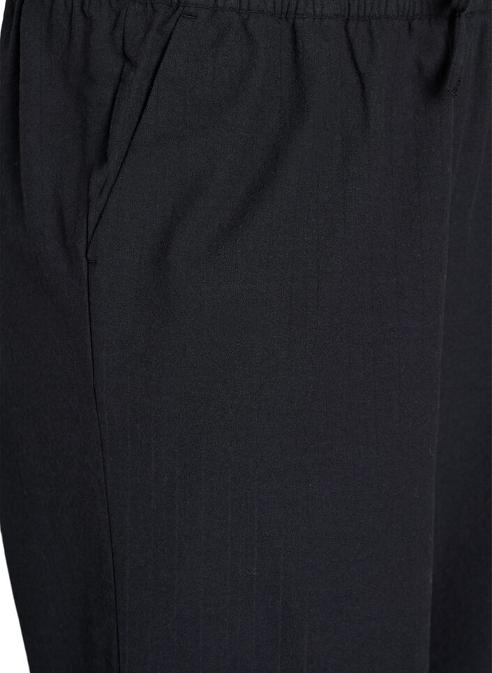 Loose trousers with high waist and pockets, Black, Packshot image number 2