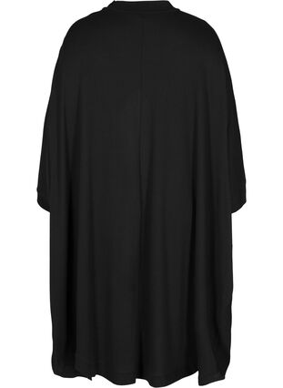 Plain poncho with buttons, Black, Packshot image number 1
