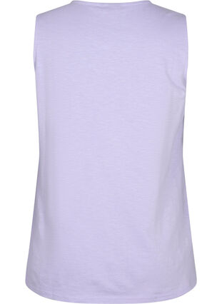 Sleeveless top in cotton, Lavender, Packshot image number 1