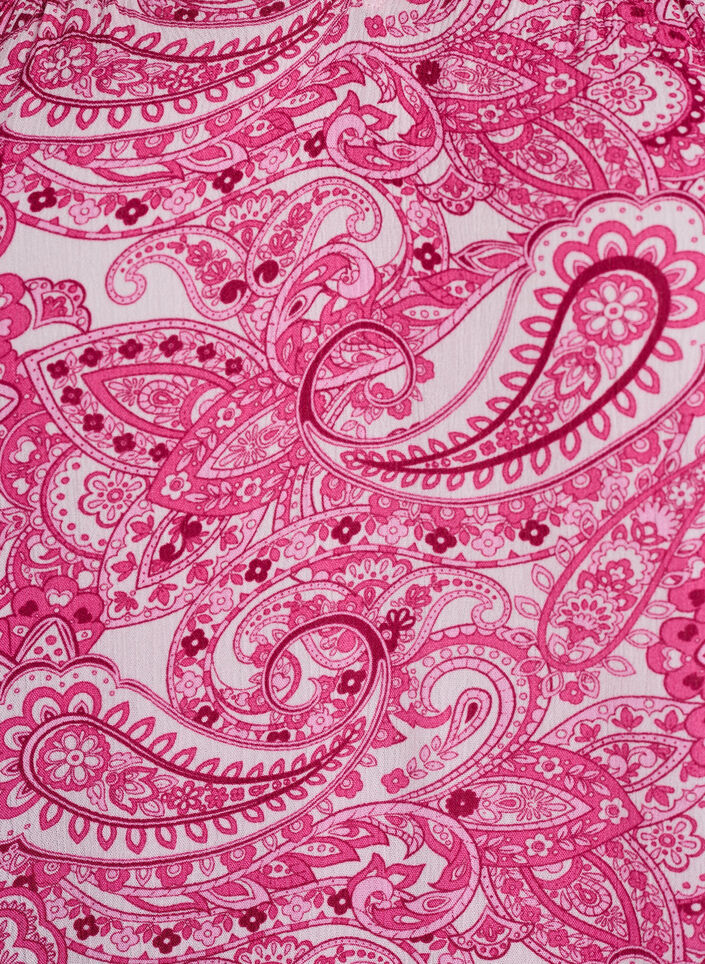 Patterned viscose blouse with ruffle details, Pink, Packshot image number 2