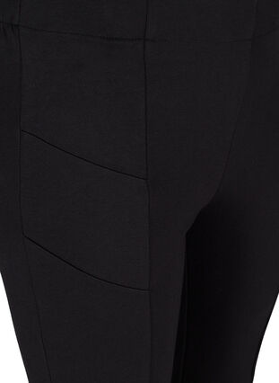 Plain, viscose blend leggings, Black, Packshot image number 2
