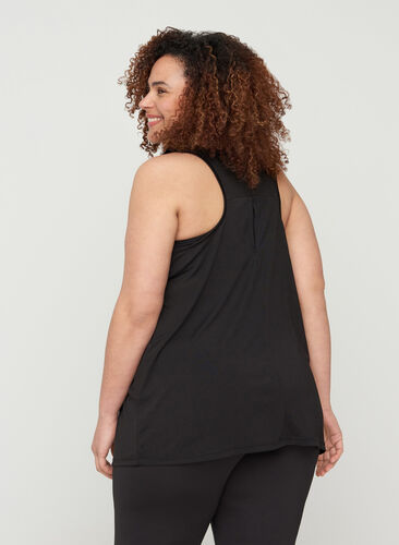 Sports top with round neckline, Black, Model image number 1