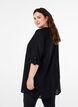 Cotton tunic with 3/4 sleeves, Black, Model image number 1
