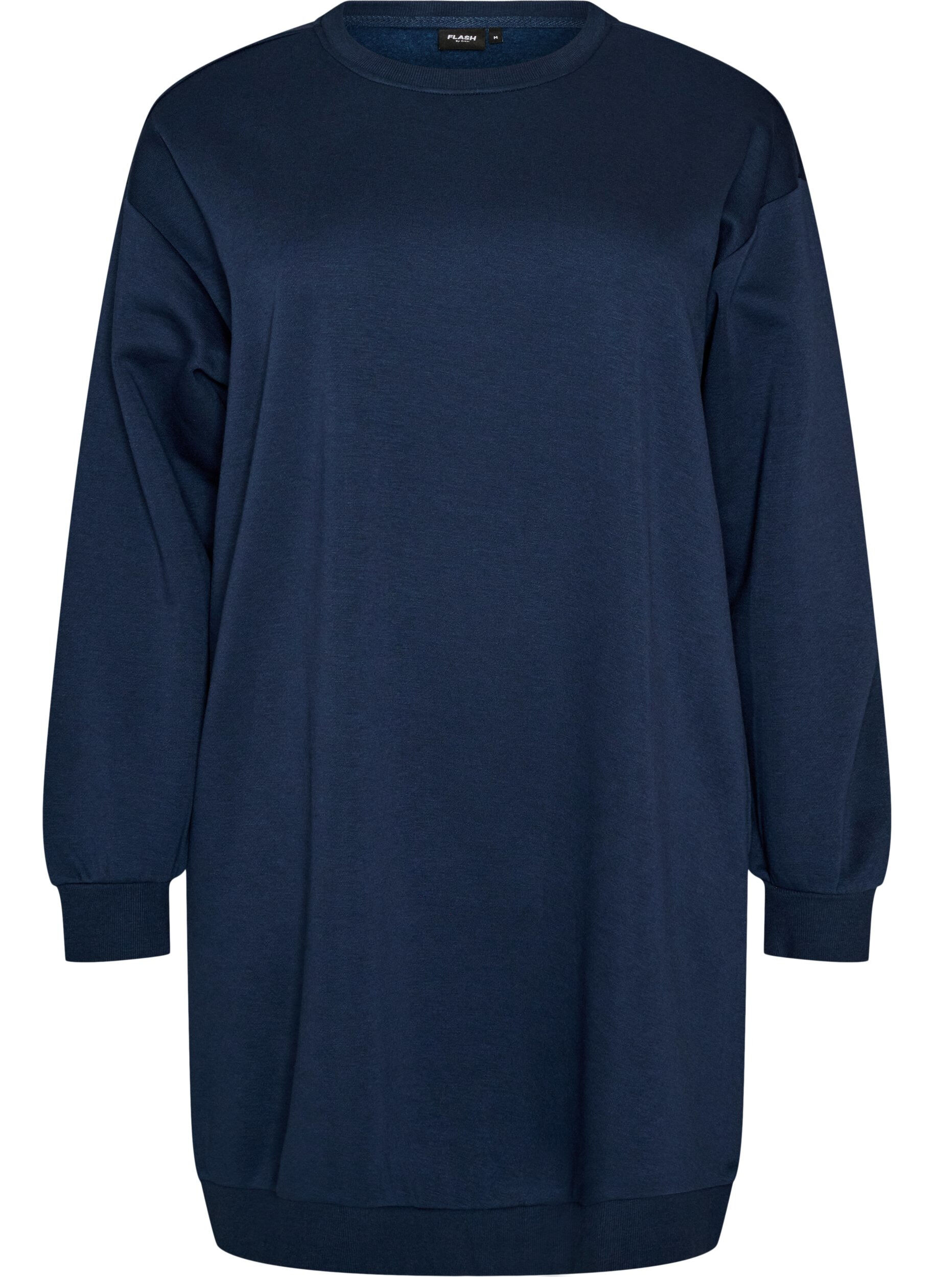 ZizzifashionLoose sweatshirt dress with pockets, Blue, Packshot image number 0